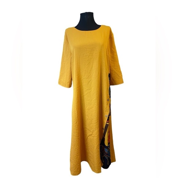 Yellow Traditional Ethnic Long Dress - Picture 5 of 16